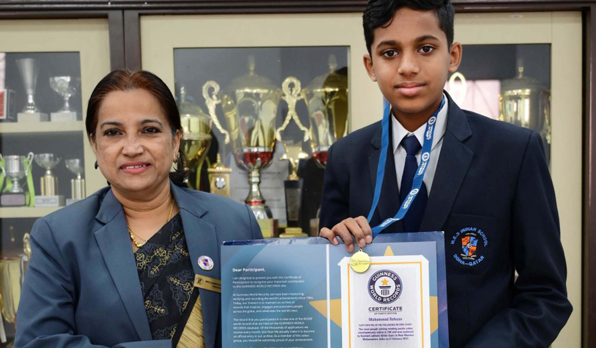MES Indian School student in Guinness record feat
